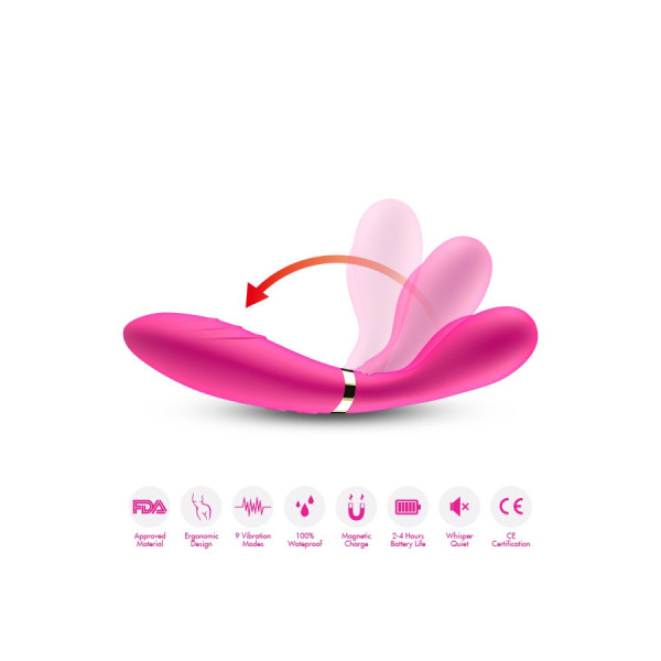 Vibromasseur Wand  rose en forme de Y avec 3 moteurs 
